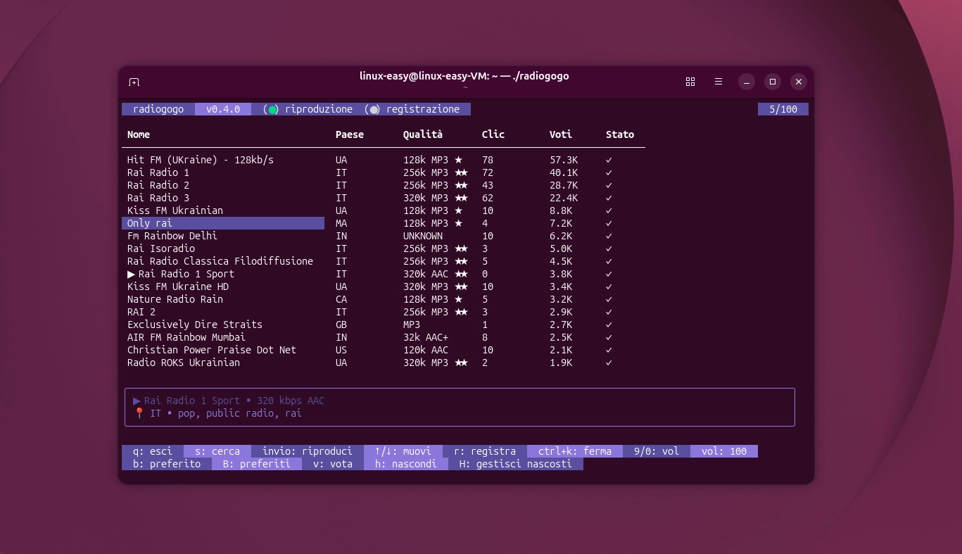 RadioGoGo la radio online da terminale Linux