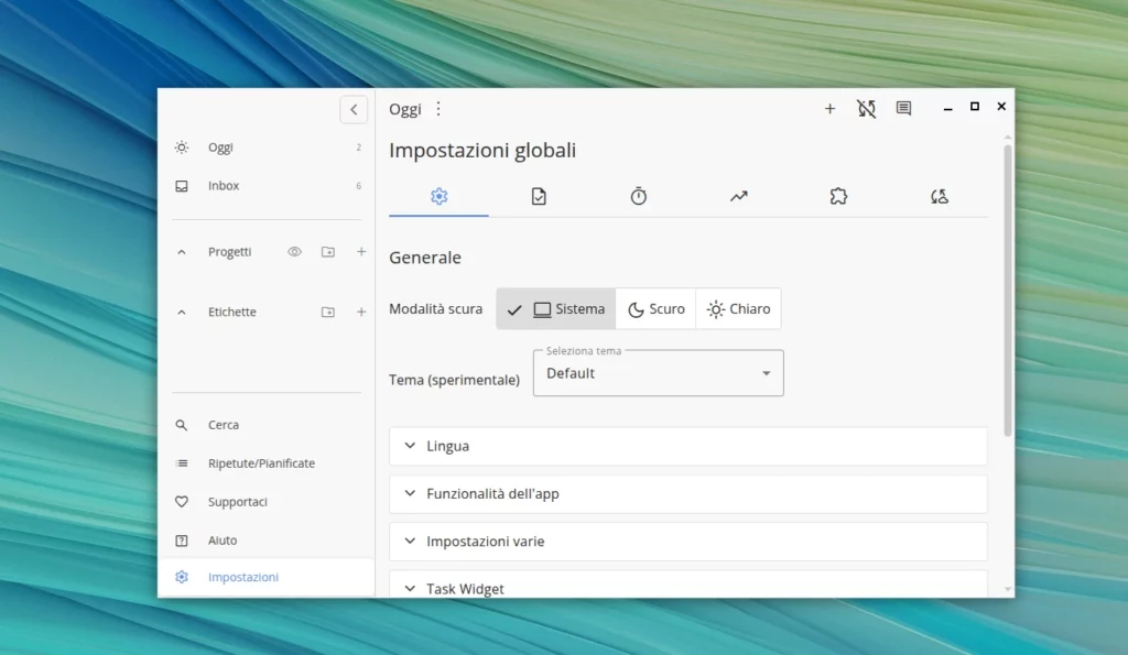 Super Productivity Settings