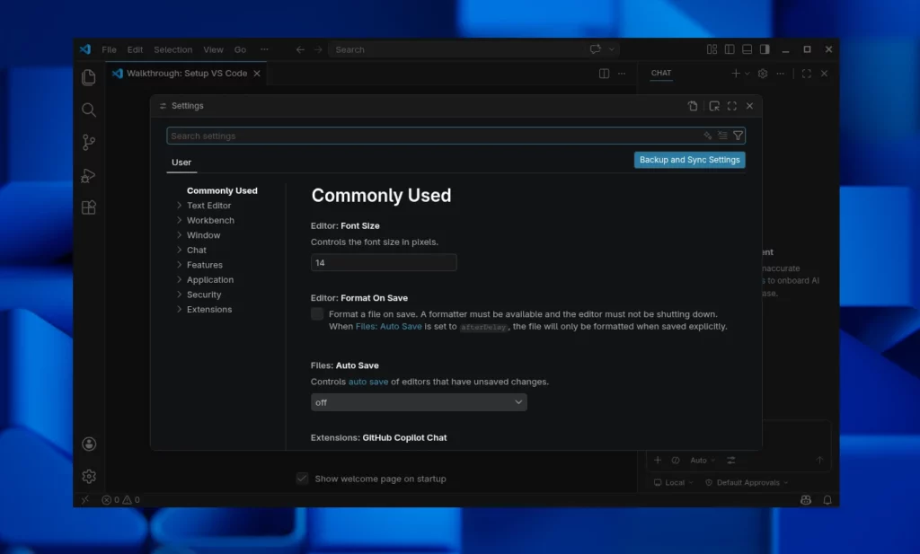 Visual Studio Code Settings