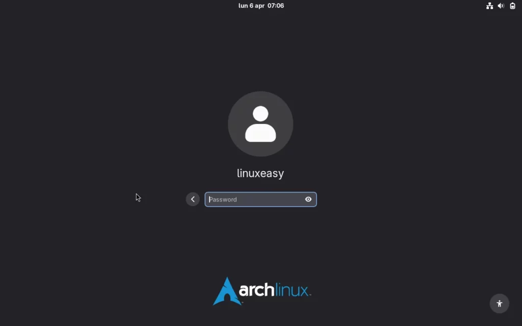 archlinux gnome gdm