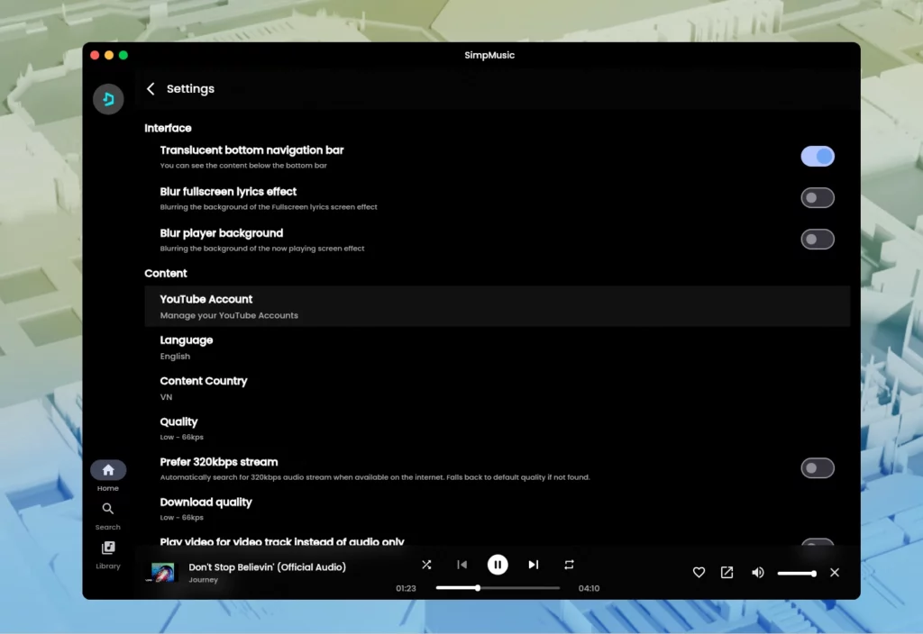 simpmusic linux settings