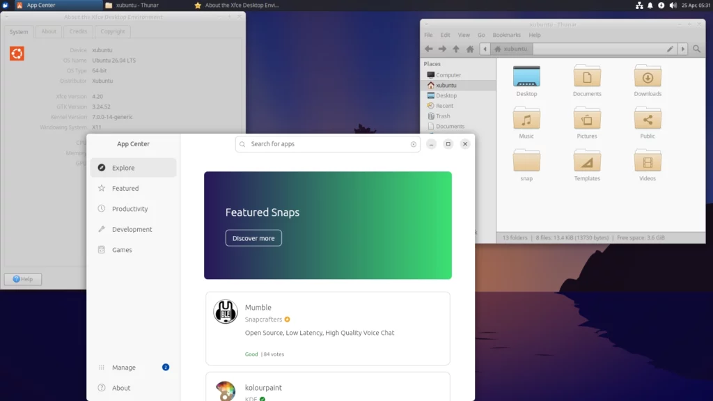 xubuntu 26.04 Apps