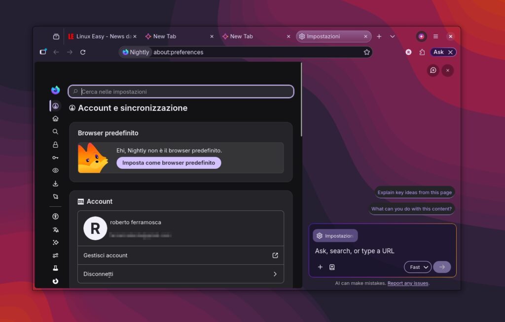 Firefox Smart Window Settings