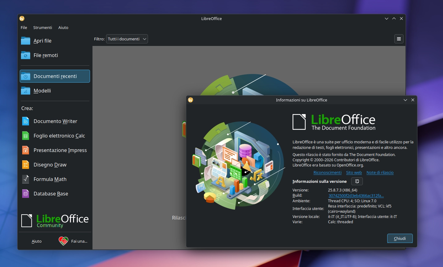 Scopri di più sull'articolo LibreOffice 25.8.7 chiude definitivamente il ciclo della serie 25.8