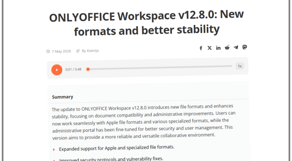 ONLYOFFICE Workspace v12.8.0