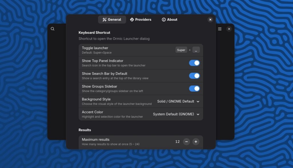 Ormic Launcher Settings