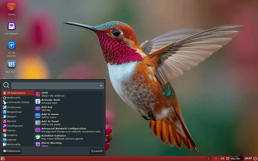 besgnulinux modern menu