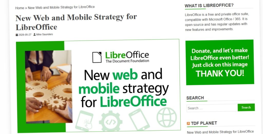 new web and mobile strategy for libreoffice