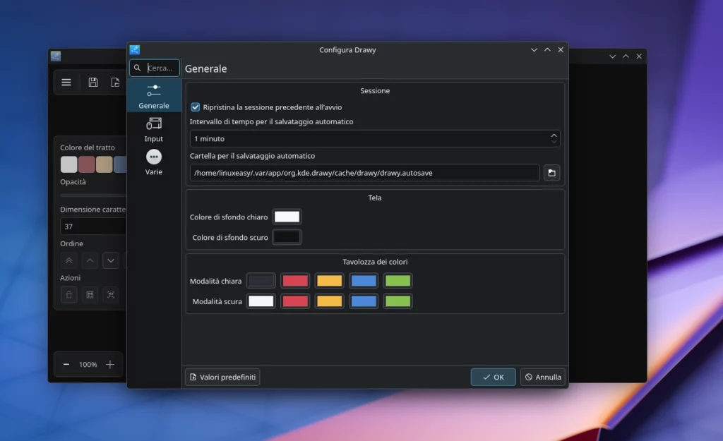 Drawy la lavagna infinita di KDE