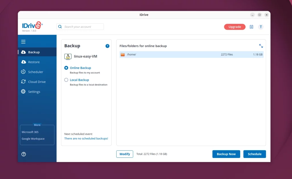 IDrive per Linux: backup immediato e sicuro con 10 GB gratuiti