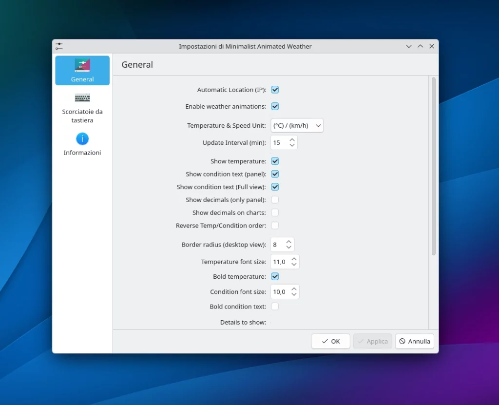 Minimalist Animated Weather: il widget meteo animato e personalizzabile per KDE Plasma