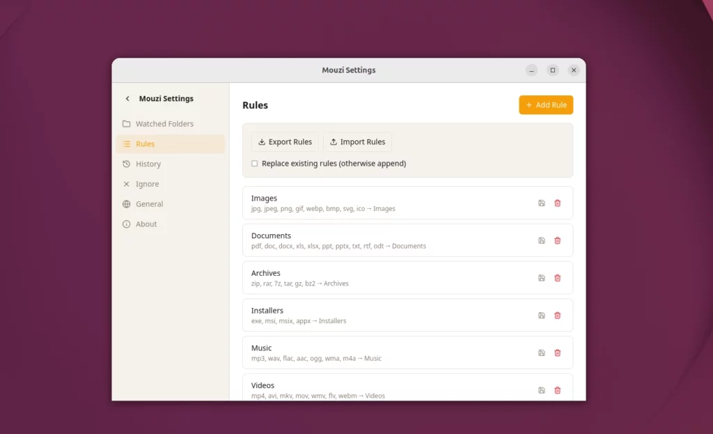 Mouzi organizza automaticamente i download senza interrompere il lavoro