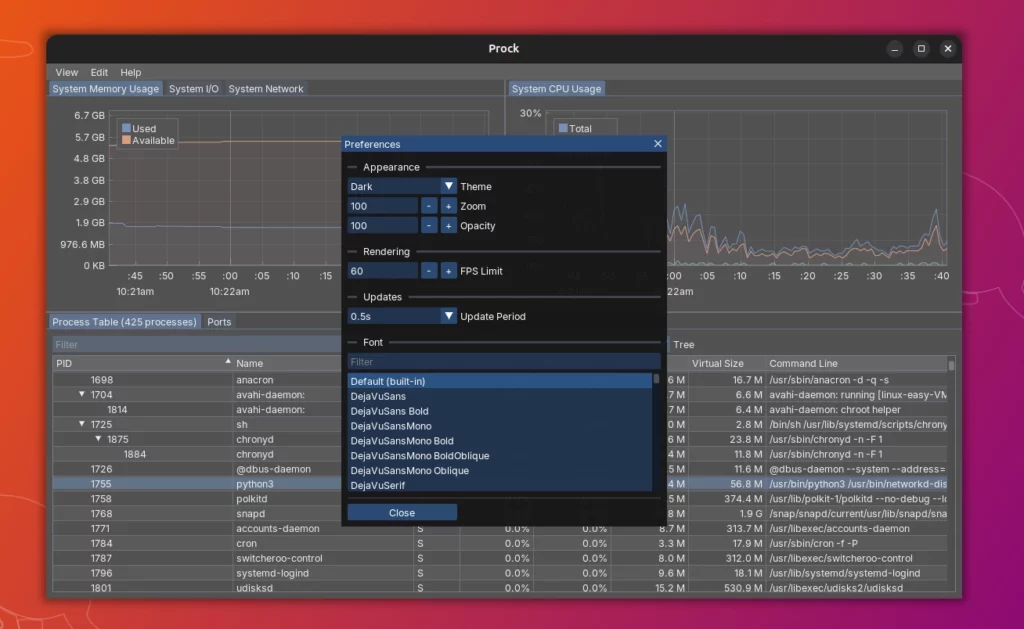 Prock un completo Process Explorer per Linux
