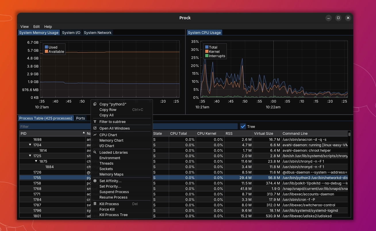 Scopri di più sull'articolo Prock un completo Process Explorer per Linux