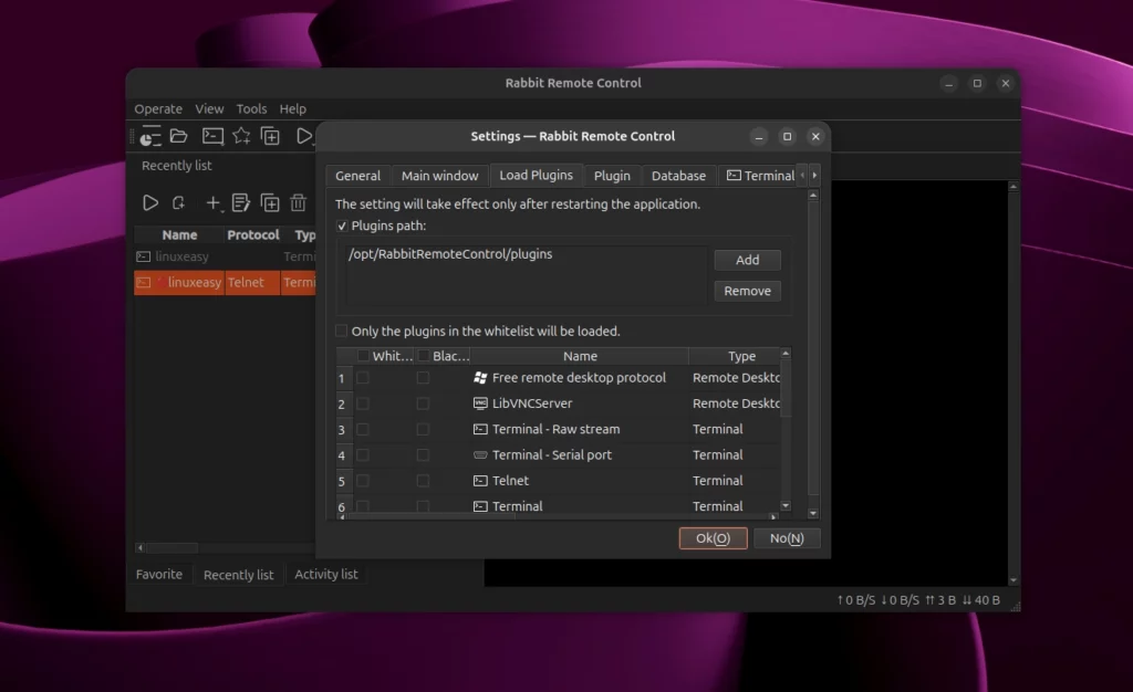 Rabbit Remote Control Settings