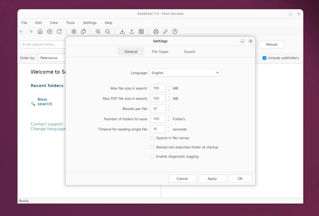 SeekFast il motore di ricerca per file che trova testi e documenti in pochi secondi