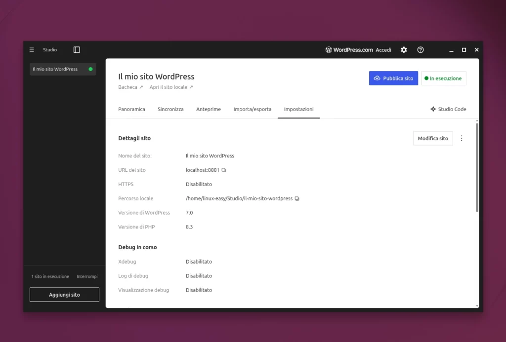 WordPress Studio sviluppo locale rapido e open source