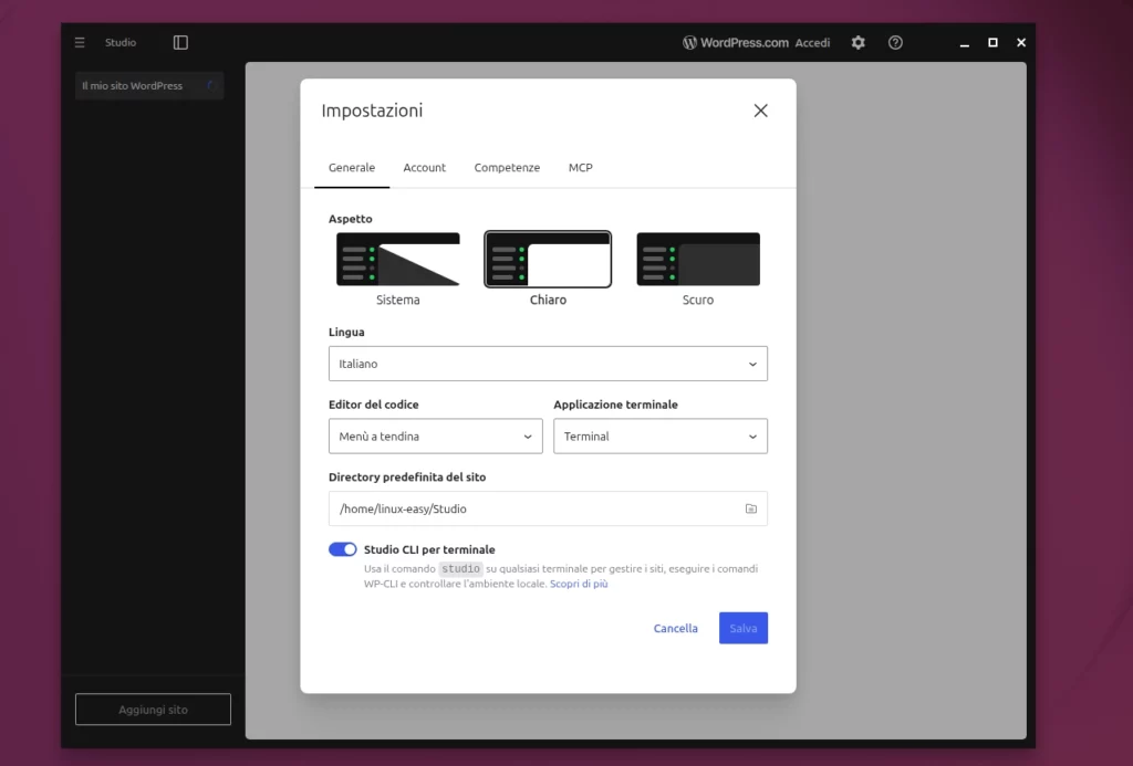 WordPress Studio sviluppo locale rapido e open source