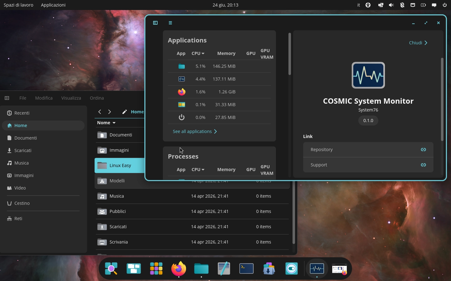 Scopri di più sull'articolo COSMIC Desktop 1.1 debutta con il nuovo Monitor di sistema e numerosi miglioramenti