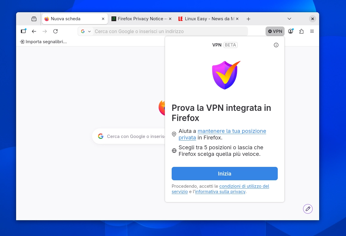 Scopri di più sull'articolo Firefox porta in Italia la VPN gratuita integrata nel browser
