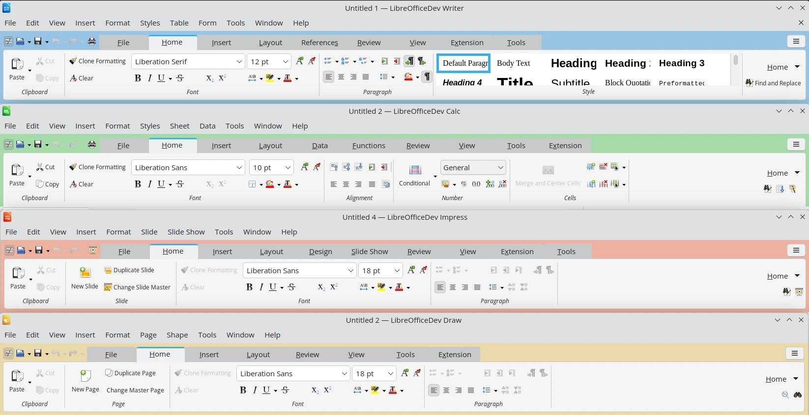 Scopri di più sull'articolo LibreOffice 26.8 rende più colorata l’interfaccia Tabbed UI