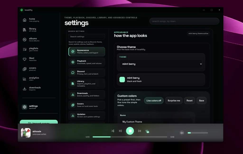 localtify settings