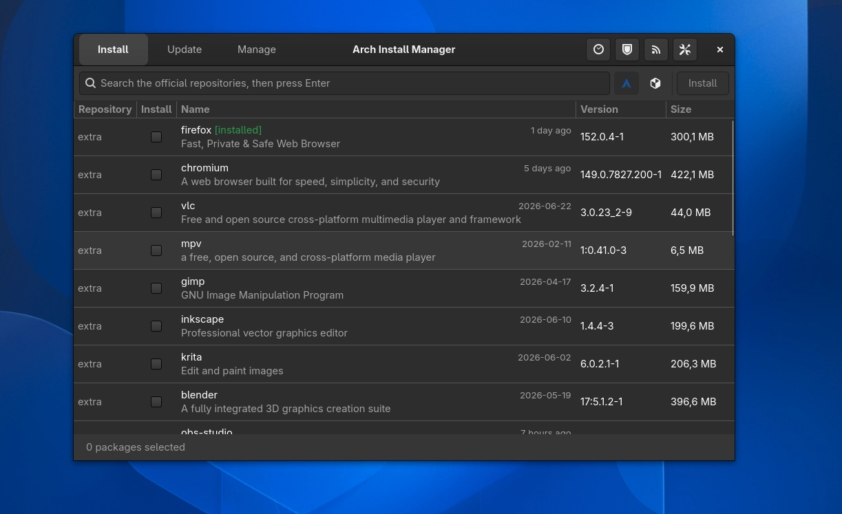 Scopri di più sull'articolo Arch Install Manager il gestore software che rende Arch Linux più semplice da usare