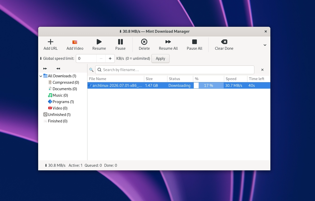 Scopri di più sull'articolo Mint Download Manager: il download manager open per Linux