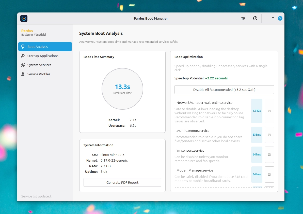 Scopri di più sull'articolo Pardus Boot Analyzer il tool per analizzare e ottimizzare l’avvio di Linux