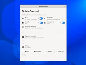 Scopri di più sull'articolo Quick Control semplifica la gestione del desktop Linux con un pannello GTK4 leggero