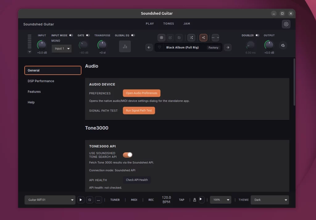 Soundshed Guitar Settings