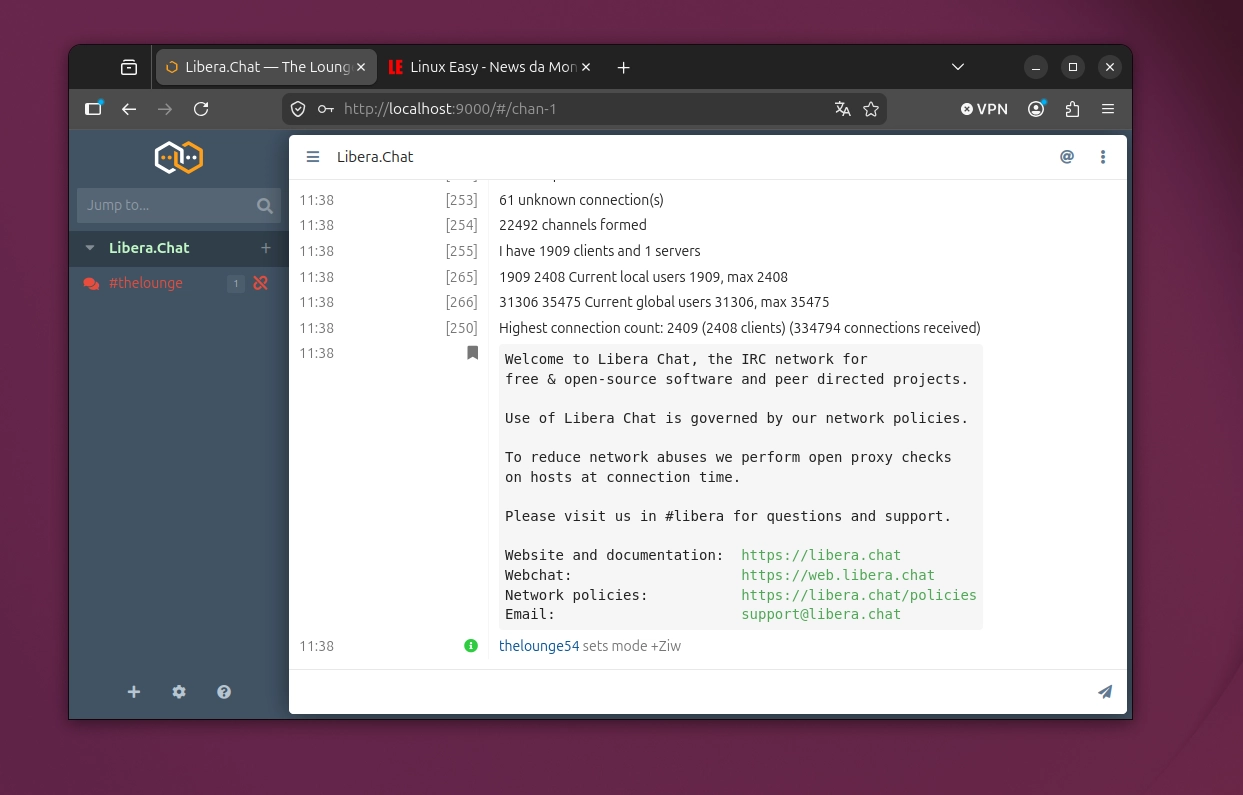 Scopri di più sull'articolo The Lounge il client web IRC moderno per il self-hosting