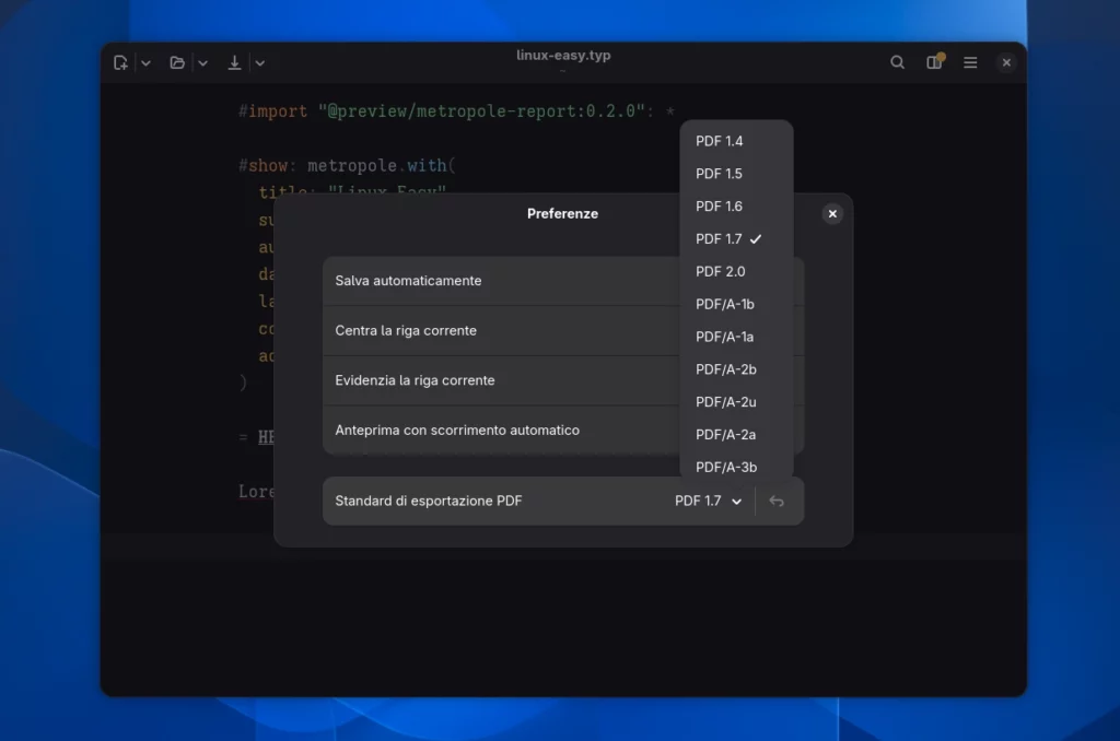 Typesetter Settings