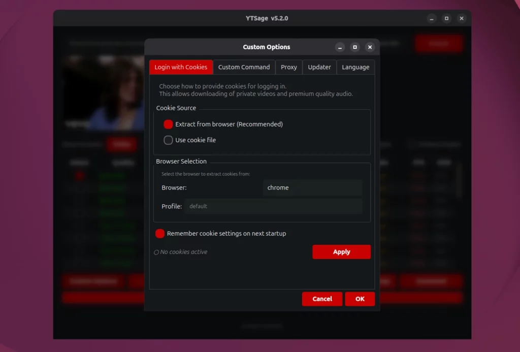 YTSage Settings