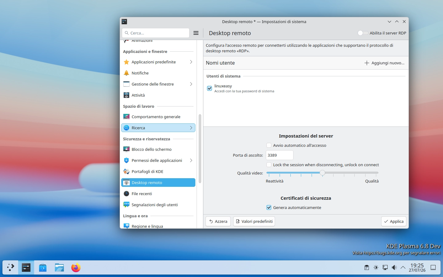 Scopri di più sull'articolo KDE Plasma 6.8: sicurezza RDP automatica e nuovi strumenti per il display