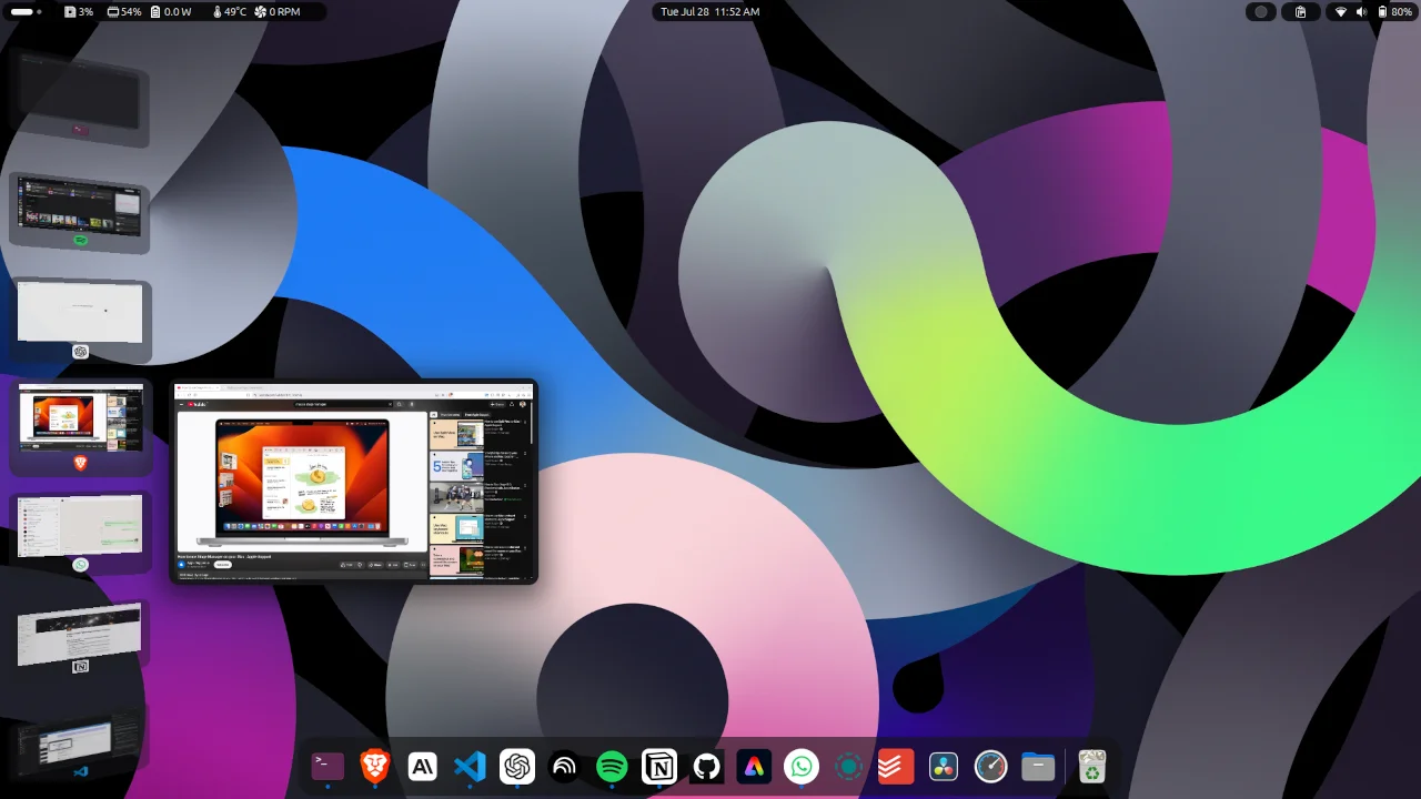 Scopri di più sull'articolo Stage Manager porta la gestione finestre di macOS su GNOME Shell