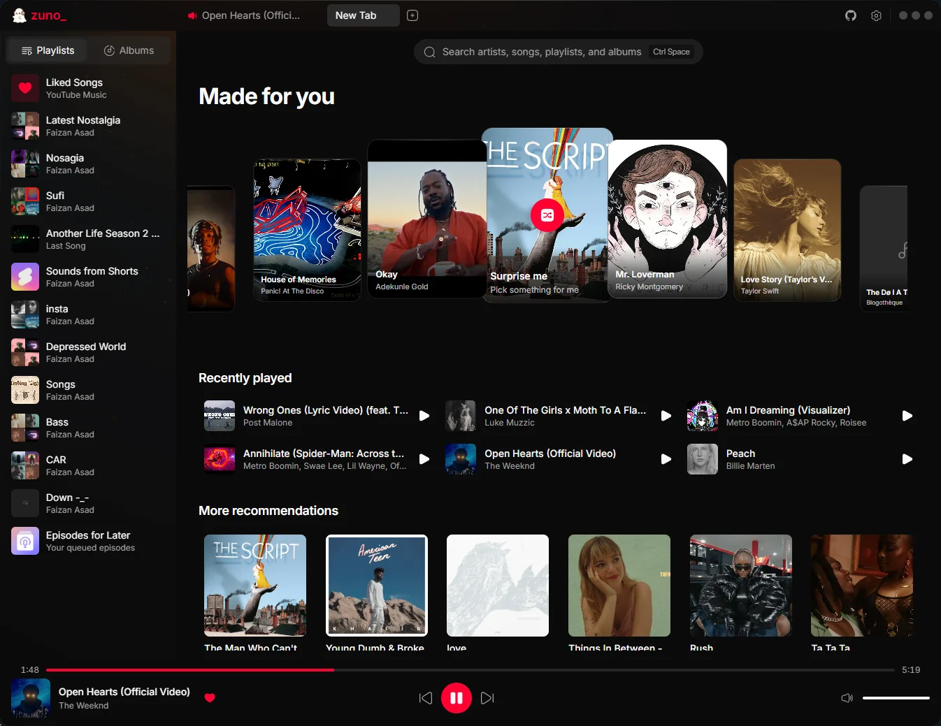 Scopri di più sull'articolo Zuno il client desktop open per YouTube Music disponibile anche su Linux