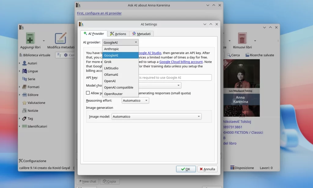 Calibre 9.14 Settings AI