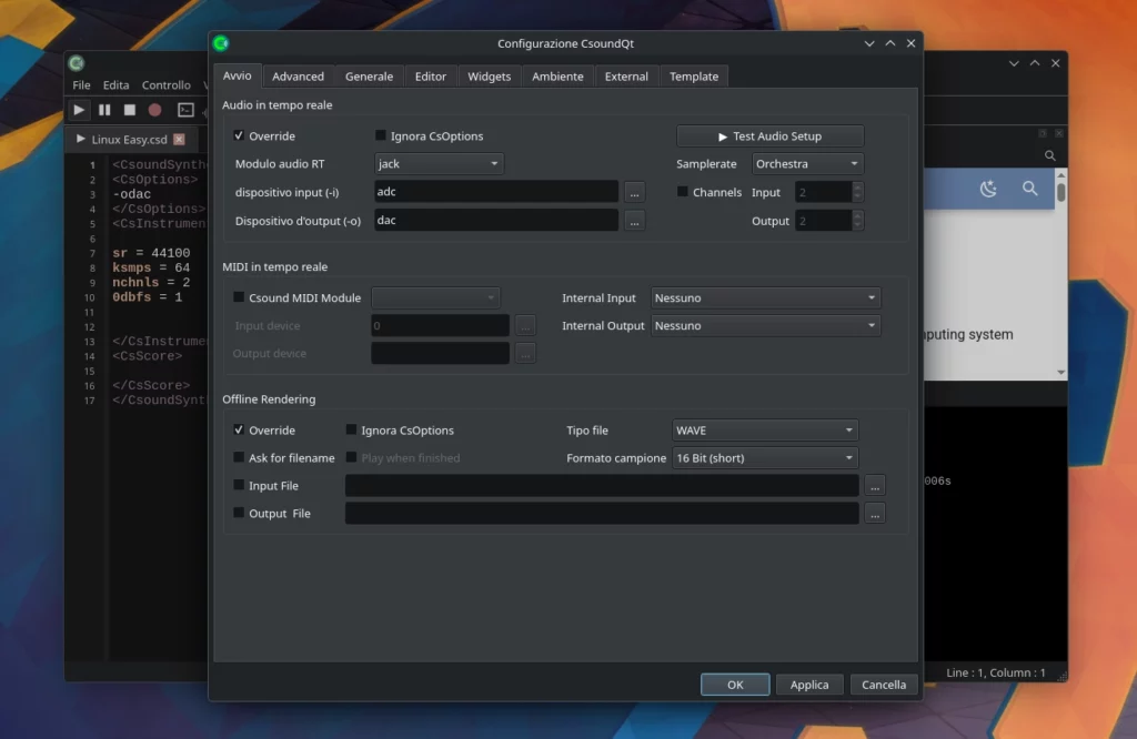 CsoundQt Settings