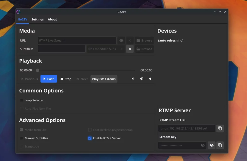 Go2TV 2.5.0 su KDE Linux