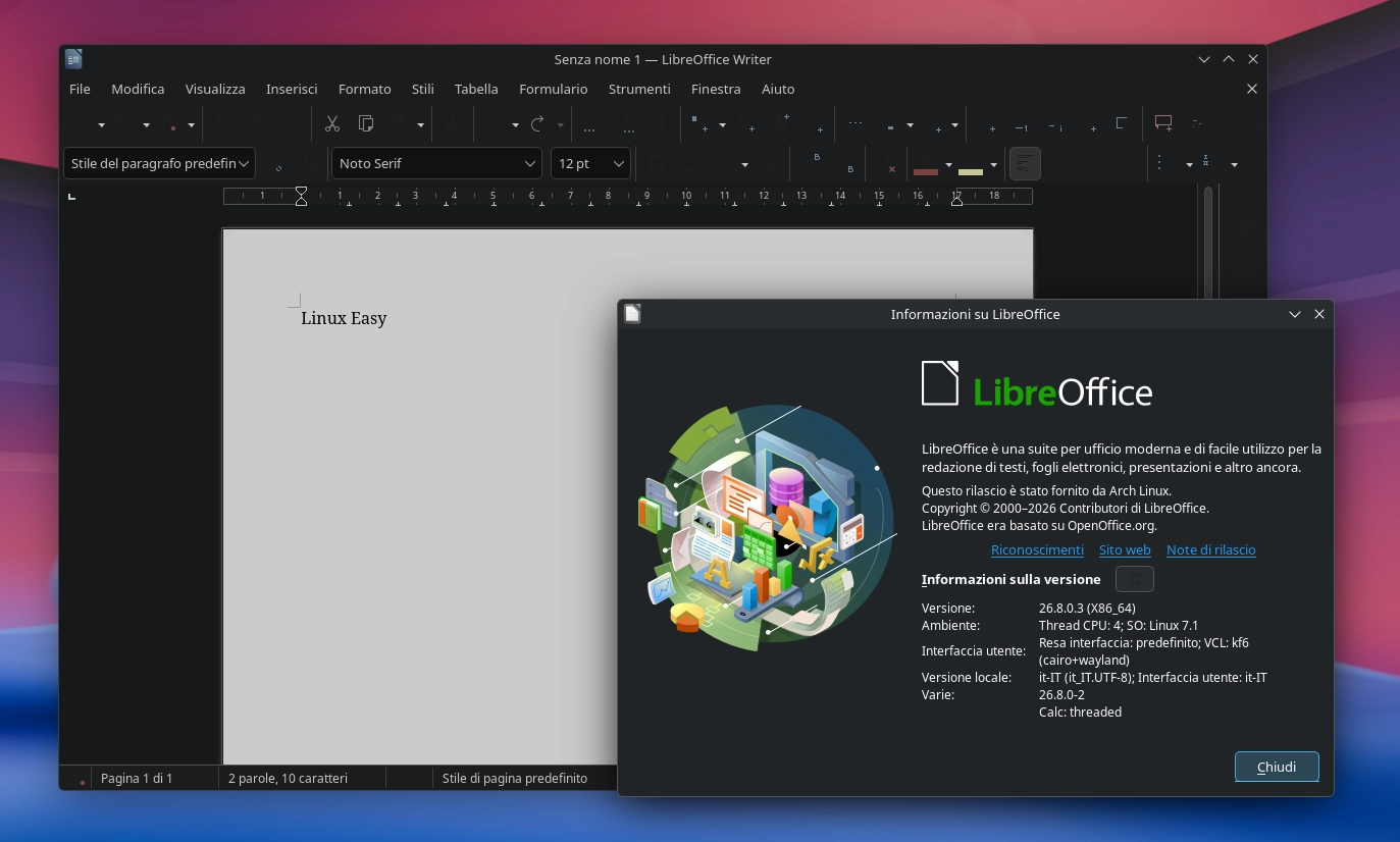 Scopri di più sull'articolo LibreOffice 26.8 è disponibile: tante novità per Writer, Calc, Impress e Draw