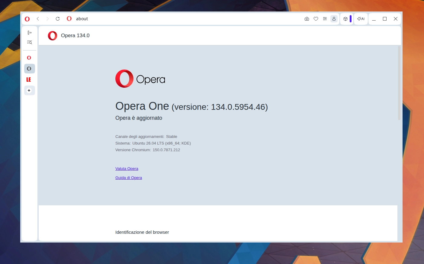 Scopri di più sull'articolo Opera 134 Stable arriva su Linux con le schede verticali disponibili per tutti