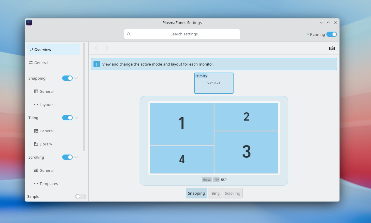 Scopri di più sull'articolo PlasmaZones porta snapping, tiling e scrolling avanzato su KDE Plasma