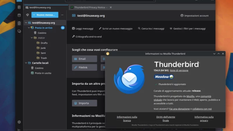 Thunderbird 154 KDE Linux