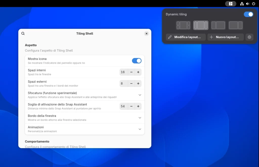 Tiling Shell fork con Dynamic Tiling
