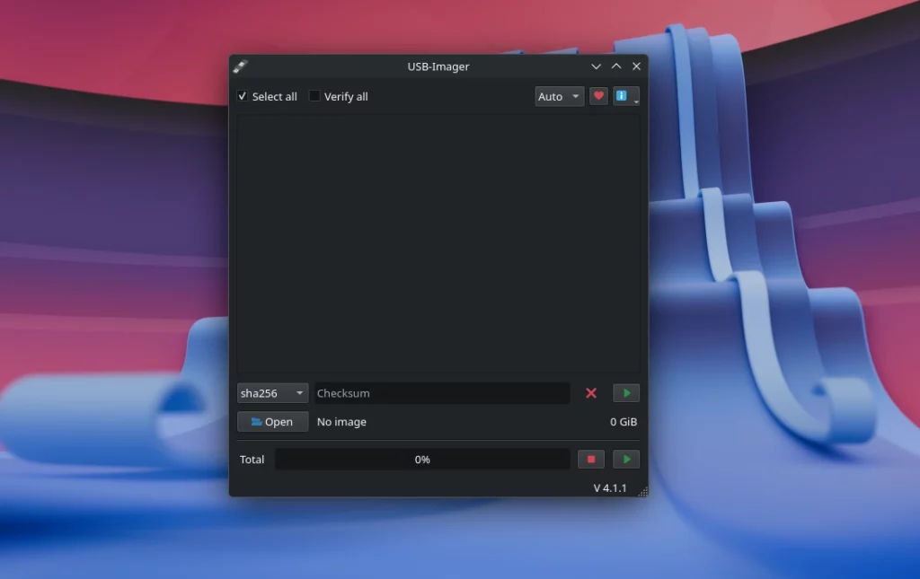 USB Imager su KDE Plasma in Arch Linux