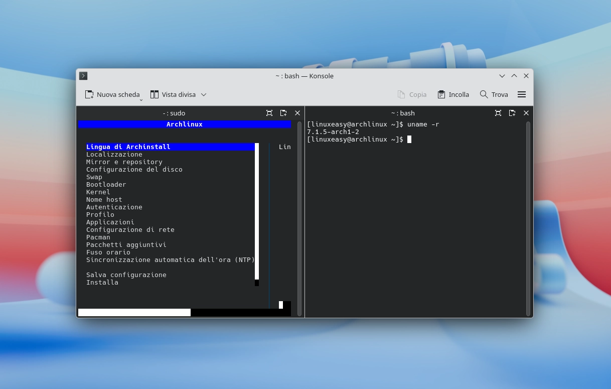Scopri di più sull'articolo Arch Linux: disponibile la ISO di agosto 2026 con Linux 7.1.5 e numerosi aggiornamenti
