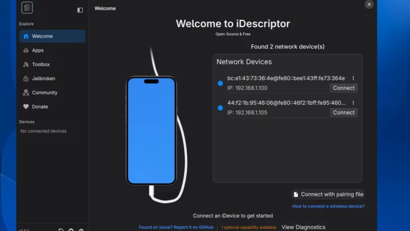 iDescriptor GNOME Linux