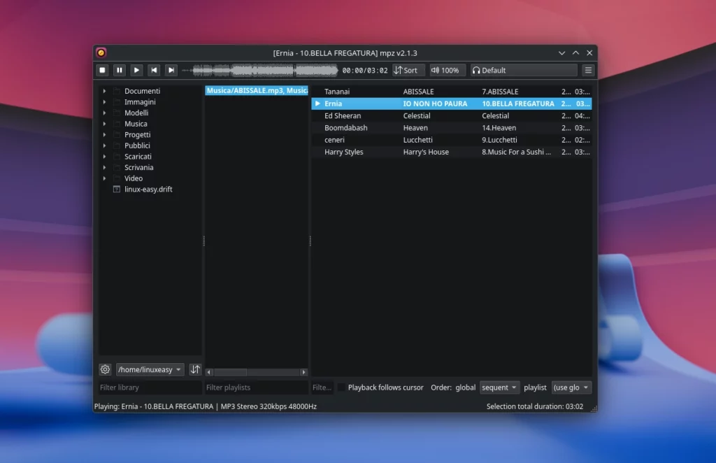 mpz su KDE Linux